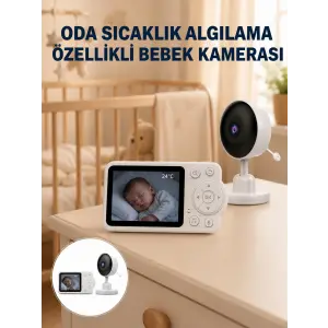 Sıcaklık Sensörlü Güvenli Bebek Kamerası İki Yönlü Ses Yeni Nesil