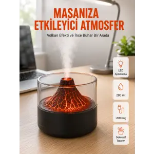 Şık Tasarımlı Aromaterapi ve Nemlendirici Cihaz