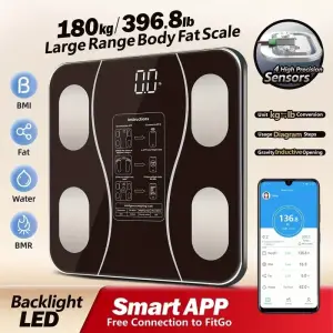 Siyah Akıllı Dijital Baskül Fs-550 Bx40