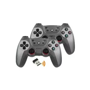 Siyah bluetooth bağlantılı 2.4g kablosuz gamepad 2 adet pc uyumlu 1 yıl garantili