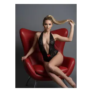 Siyah Dantel Bodysuit