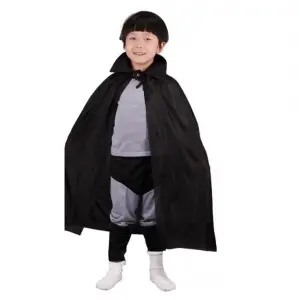 Siyah Renk Yakalı Çocuk Pelerin 90 Cm Bx40