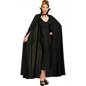 Siyah Renk Yakalı Halloween Pelerini 120 Cm Bx40