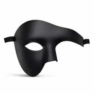 Siyah Yarım Erkek Maske – Phantom Parti & B Maskesi