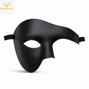 Siyah Yarım Erkek Maske – Phantom Parti & Balo Maskesi