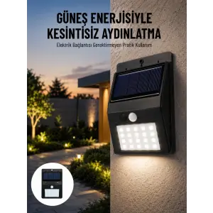 Solar Dekoratif Lambası Sensörlü Led Işık Bahçe Aydınlatma Yeni Nesil