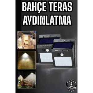 Solar Lamba Giriş, Bahçe Yol Avlu Hareket Sensörlü Led Parlak Gece Su Geçirmez