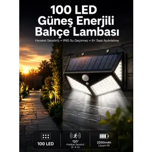 Solar Sensörlü Duvar Lambası Bahçe Lambası Parlak Beyaz Işık Suya Dayanıklı