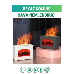 Şömine Tasarımlı Işıklı Hava Nemlendirici - 270 ml Kapasiteli Aromaterapi Difüzörü