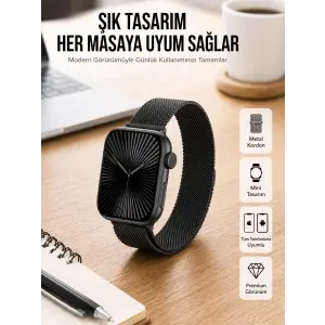 SQ-16 Mini Series 10 Akıllı Saat | Şık ve Hafif Tasarım, 3 Kordon Seçeneği