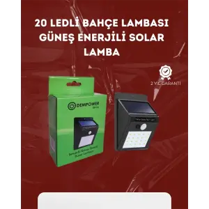 Su Geçirmez 20 LED Solar Aydınlatma | Dış Mekan için PIR Hareket Sensörü ile Akıllı Işık
