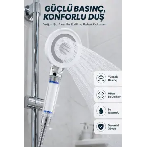 Su Tasarruflu Filtreli Duş Başlığı Yüksek Basınçlı Modern Duş Başlığı