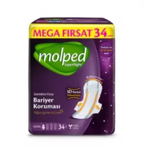 SüperNight Uzun Ped Mega 34 Adet