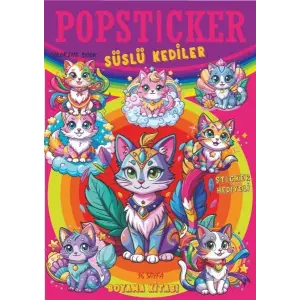 Süslü Kediler Boyama Kitabı Pop