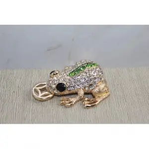 Swarovski Taşlı Minik Figür - Kurbağa