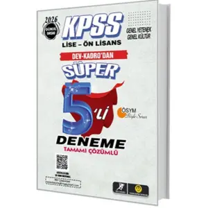 Tasarı KPSS Lise-Önlisans Süper 5li Deneme