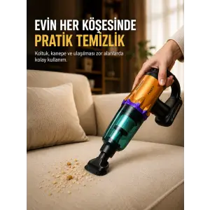 Taşınabilir Kablosuz El Süpürgesi Araç ve Ev Temizliğine Uygun