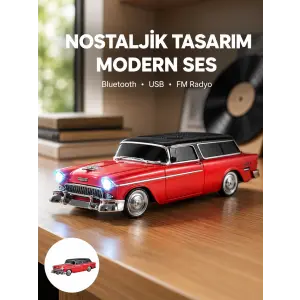 Taşınabilir Klasik Araç Tasarımlı Kablosuz Hoparlör