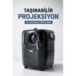 Taşınabilir Projeksiyon 64 GB Dahili Depolama