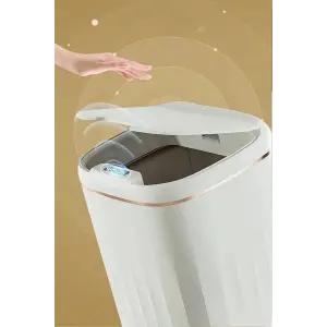 Temassız Sensörlü 20 Litre Çöp Kovası UV Işıklı Koku Geçirmez Mutfak Banyo Kullanımı