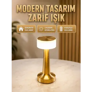 Touch Gece Lambası – Dokunmatik Kontrol, Kablosuz Kullanım, Metal Gövde Yeni Nesil