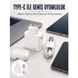 Type-C 120W Şarj Aleti Hızlı Şarj Turbo Yeni Nesil