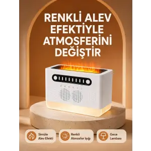Type-C Şarjlı Kablosuz Hoparlör Beyaz Gürültü ve Atmosfer Işığı