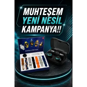 Ucuz Kaliteli Yeni Nesil 7 Kordonlu Akıllı Saat ve Kablosuz Bluetooth Kulaklık ANC Özelliği