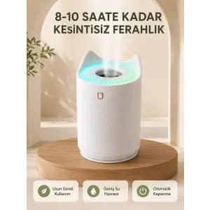 Ultrasonik Hava Nemlendirme Cihazı 7 Renk LED Aromaterapi Difüzör