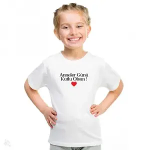 Unisex Çocuk Baskılı T-Shirt - Beyaz