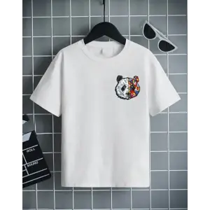 Unisex Çocuk Baskılı T-Shirt - Beyaz