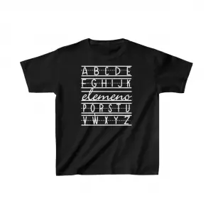Unisex Çocuk Baskılı T-Shirt - Siyah