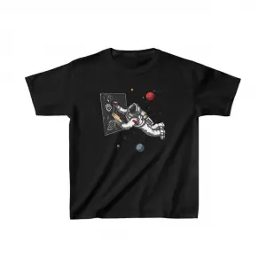 Unisex Çocuk Baskılı T-Shirt - Siyah
