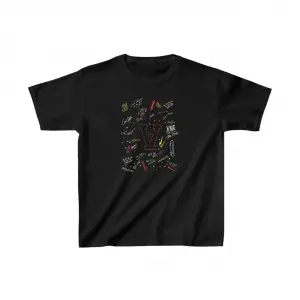 Unisex Çocuk Baskılı T-Shirt - Siyah