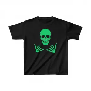 Unisex Çocuk Baskılı T-Shirt - Siyah