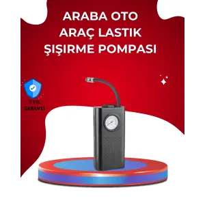 USB Şarjlı Kompakt Elektrikli Hava Kompresörü 3000 mAh