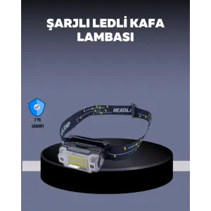 USB Şarjlı Mini LED KAFA Feneri 50m Odak 150m Geniş Aydınlatm
