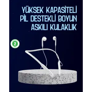 USB Şarjlı Uzun Ömürlü Boyun Askılı Bluetooth Kulaklık