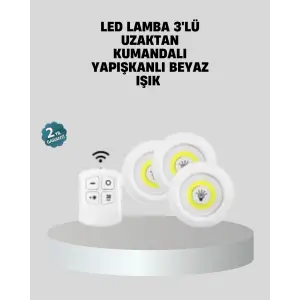 Uzaktan Kumandalı 3’lü Ayarlanabilir Spot LED Işık Seti