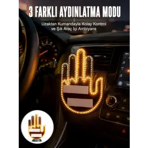 Uzaktan Kumandalı El Orta Parmak Led Araç Camına Özel Yeni Nesil