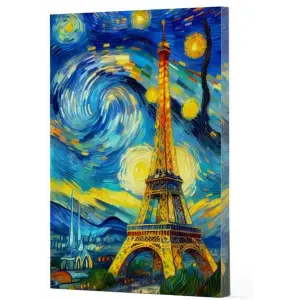Van Gogh 9 - Eyfel Kulesi Çizgili Yan Boyamalı Defter