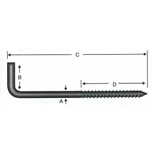 Vidalı Korniş Çivi No:8 - 4x80 - 100 Adet