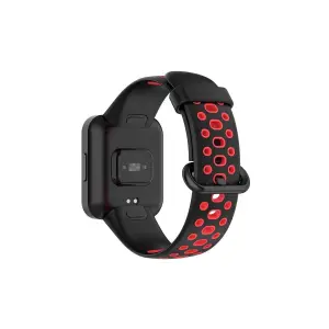 Watch 2 Spor Delikli Kordon - Siyah-kırmızı