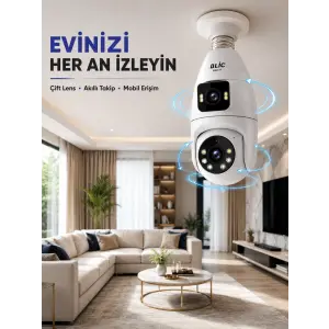 Çift Lens Wi-Fi Ampul Kamera ve Mobil Kontrol Yüksek Çözünürlüklü