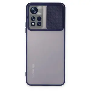 Xiaomi Redmi Note 11t Kılıf Palm Buzlu Kamera Sürgülü Silikon - Lacivert