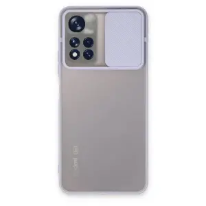 Xiaomi Redmi Note 11t Kılıf Palm Buzlu Kamera Sürgülü Silikon - Lila