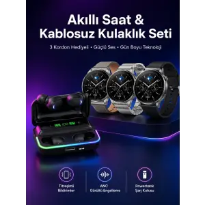 Yeni Nesil Akıllı Saat Ve Bluetooth Kulaklık Titreşim Bildirimleri Uyku Takibi
