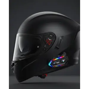 Yeni Nesil Bluetooth 5.3 Motosiklet Intercom RGB Işıklı 1000m Mesafeli