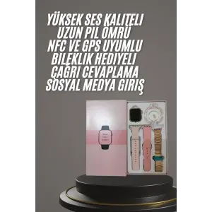 Yeni Nesil Kadın Akıllı Saat Rose Gold Android ve İos Uyumlu