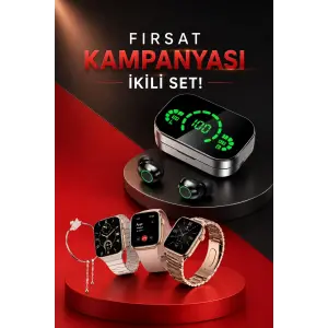 Yeni Nesil Kaliteli Akıllı Saat ve Kablosuz Bluetooth Kulaklık Yüksek Ses Kaliteli